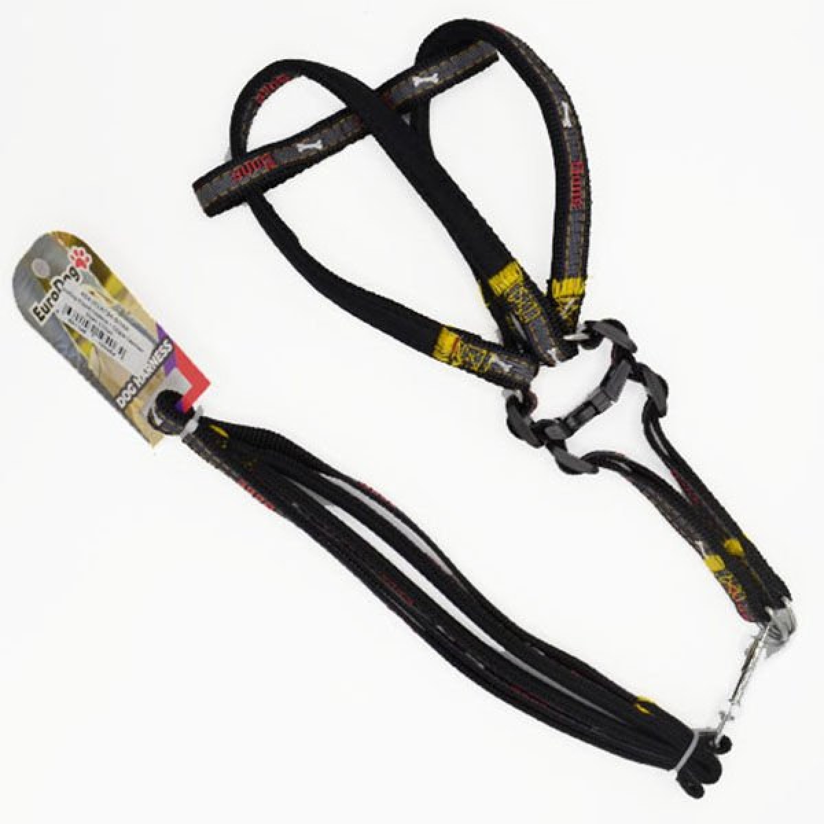 Euro Dog Köpek Uzatma Tasması ve Göğüs Tasması Siyah 20 Mm 120 Cm